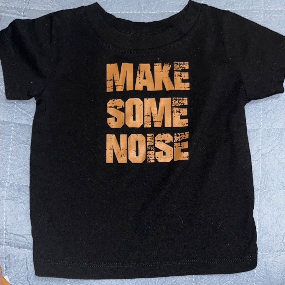Black Kids T-Shirt with Orange Print